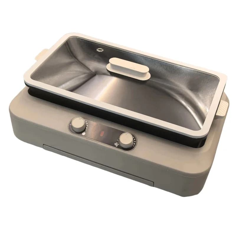 Piastra elettrica per barbecue senza disordine, rivestimento antiaderente in PTFE, controllo della temperatura regolabile, display digitale, vaschetta per il grasso rimovibile