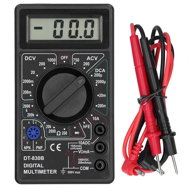 Multimetro portatile Volt Tester batteria per auto Tester circuito Multimetro digitale Tester DT830 Voltmetro elettrico Amperometro