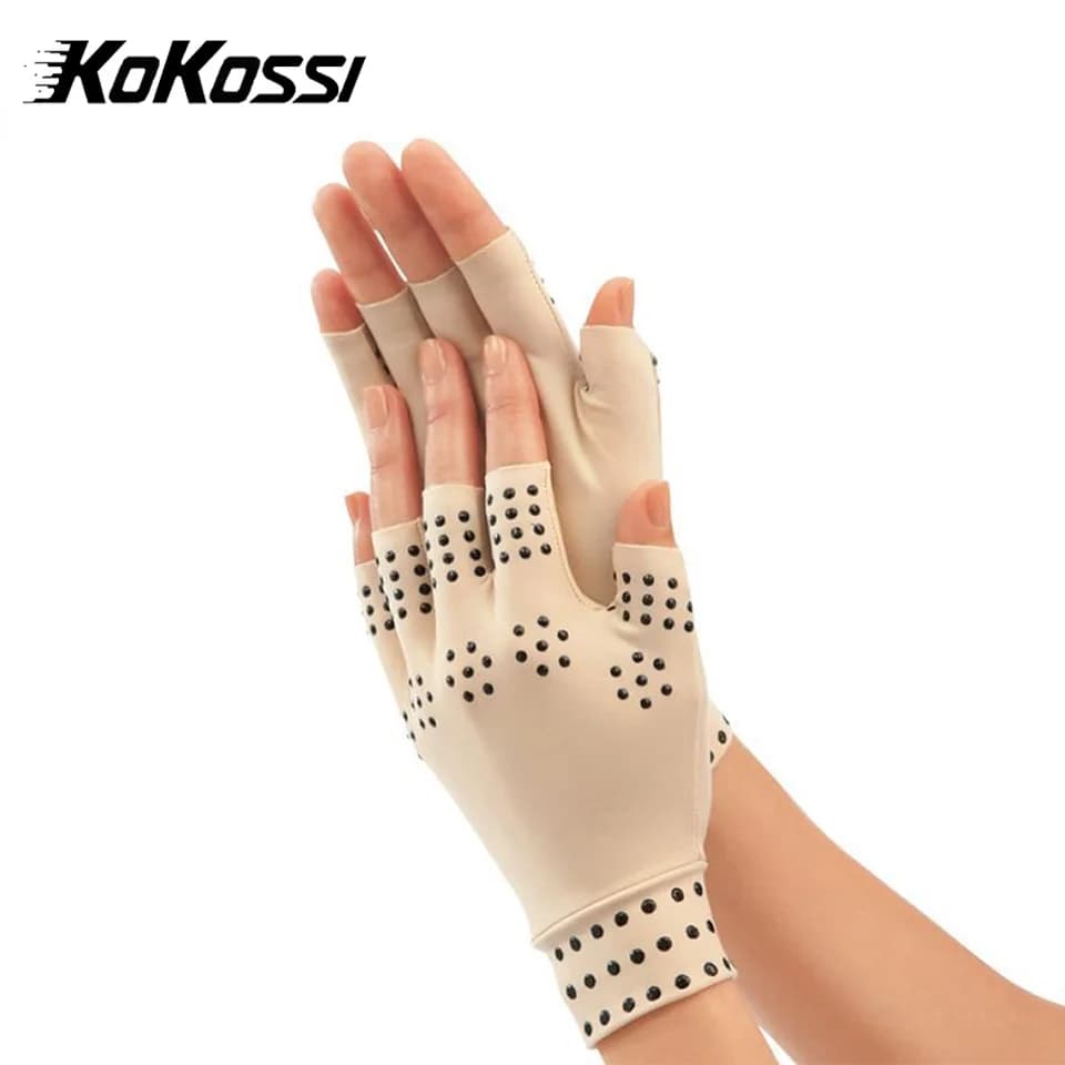 KoKossi Gloves half finger pressure for glue delivery Magnetic therapy Sports fitness cycling gloves for anti-slip rehabilitation