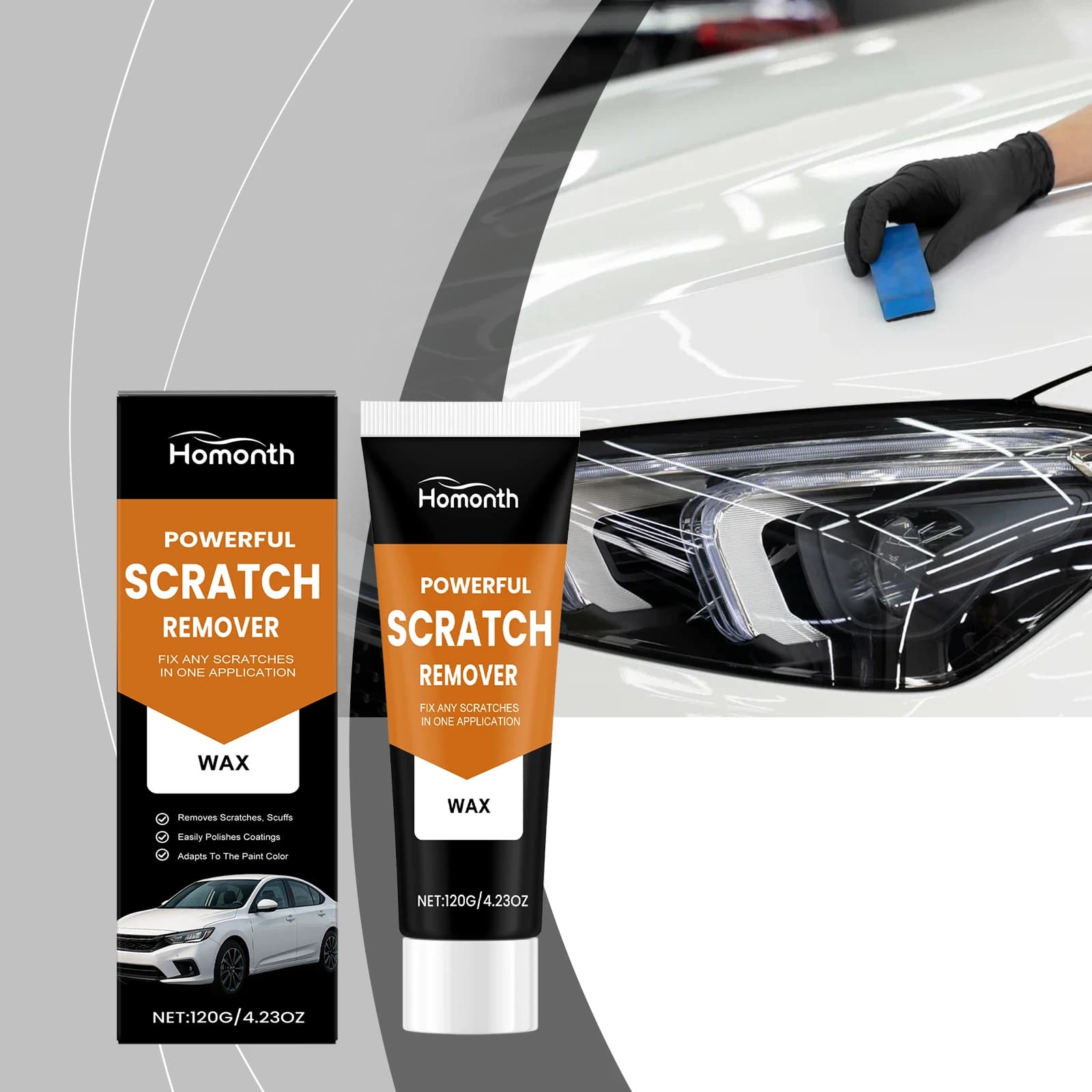 Rimozione graffi per auto; pasta lucidante per auto; cura della vernice per il corpo; rimuovere i graffi; riparare la vernice danneggiata 120g