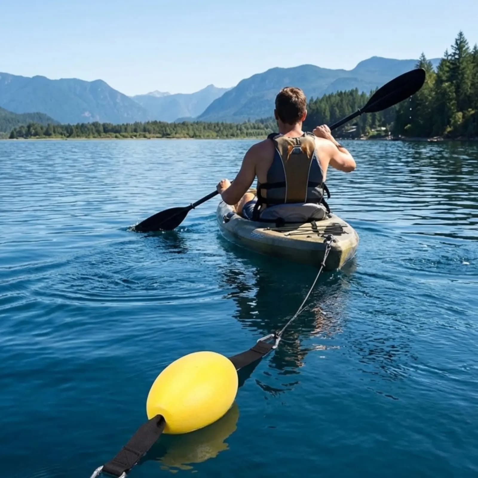 Corda di traino per kayak con boa, resistente alla corrosione, corda di traino per kayak, linea boa per ancora di barca, boa di segnalazione per ancoraggio di livello oceanico