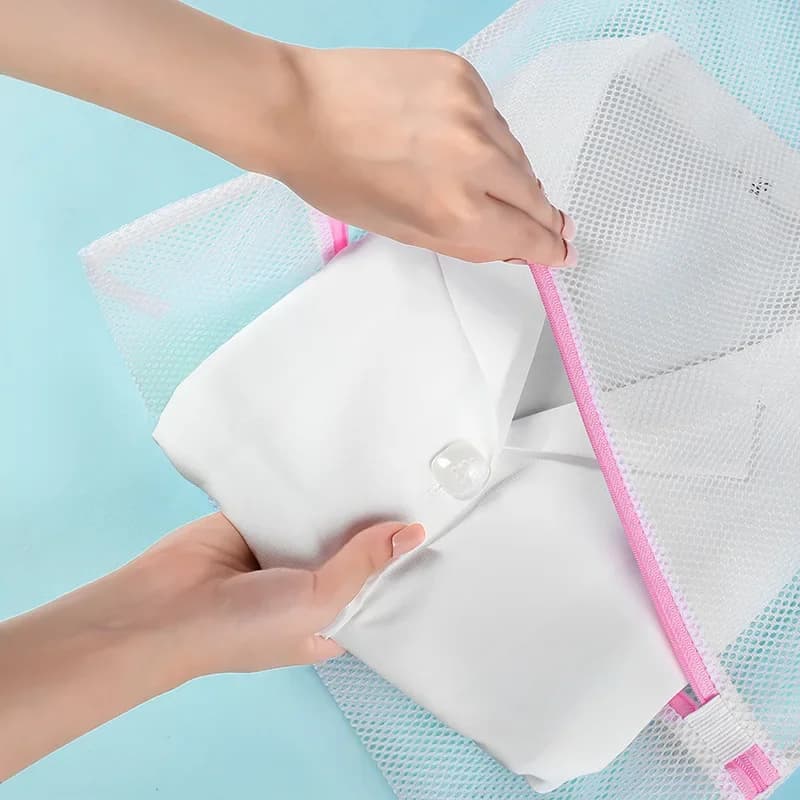 Set di 3 Sacchetti per Bucato con Cerniera, Riutilizzabili, per Lavatrice, Rete in Maglia per Lavaggio di Reggiseni, Calzini, Lingerie e Biancheria Intima