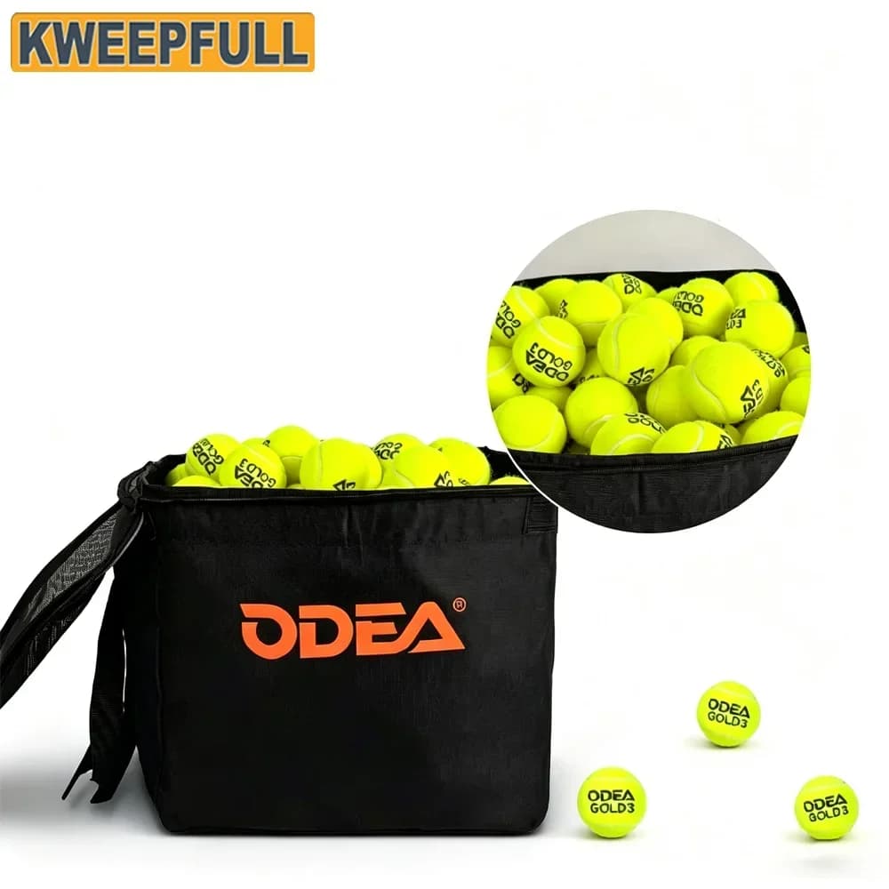 1Pcs Portable Fabric Tennis Storage Bag, Foldable Outdoor Ball Bag, Holds 80‑160 Tennis Balls
