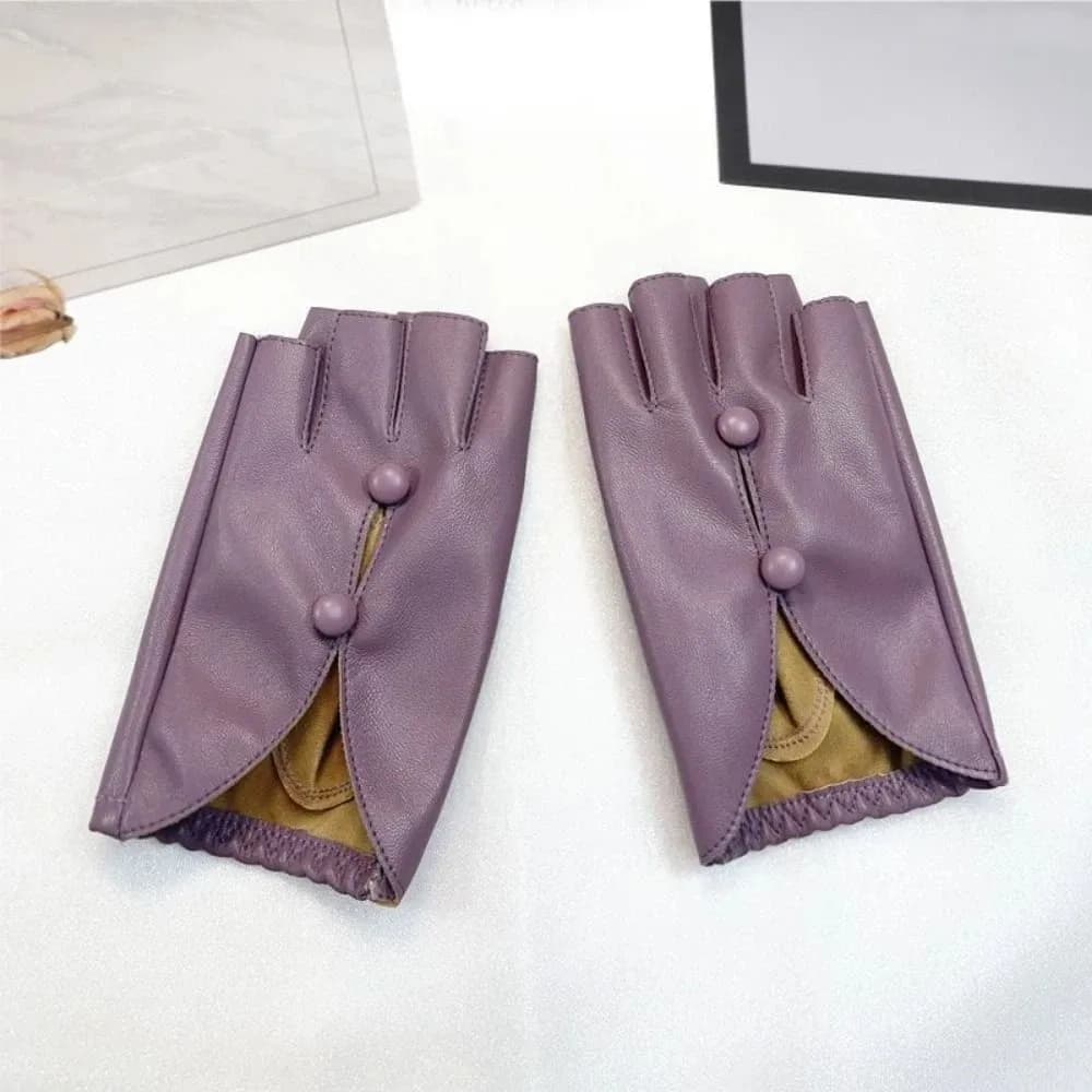 Guanti in Pelle PU per Donna, Antiscivolo con Foro per Bottone, Guanti per Danza e Spettacoli, Assorbimento degli Urti, Guanti in Pelle Durevoli