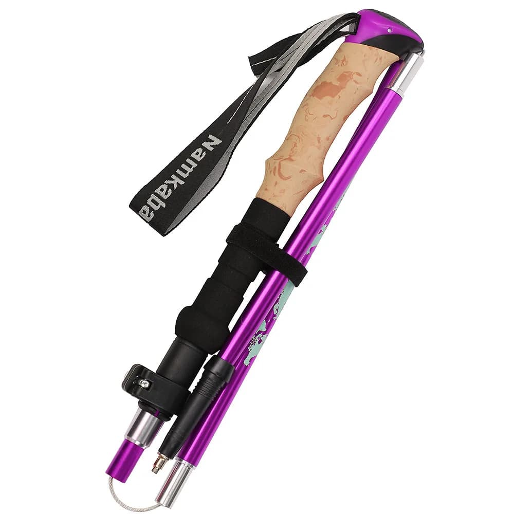 Trekking Poles 6061 Aluminum Alloy Ultra Lightweight Foldable for Outdoor Hiking Camping Mountain Walking Adjustable Durable