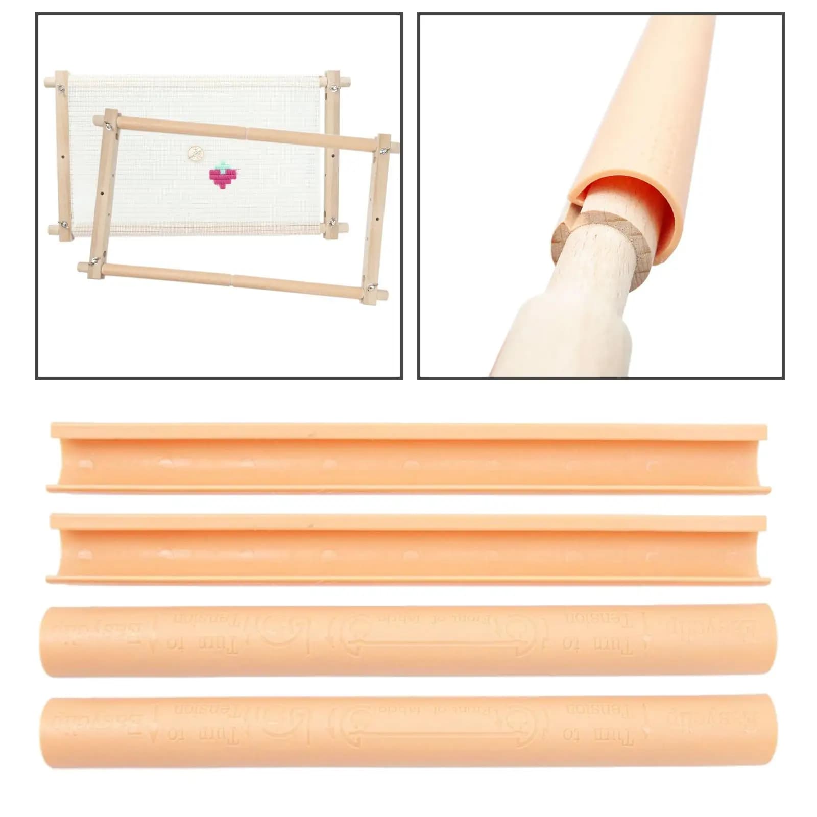 Embroidery Tapestry Scroll Frame Rectangular Plastic Tool Set for Embroidery Crafts and Sewing Projects