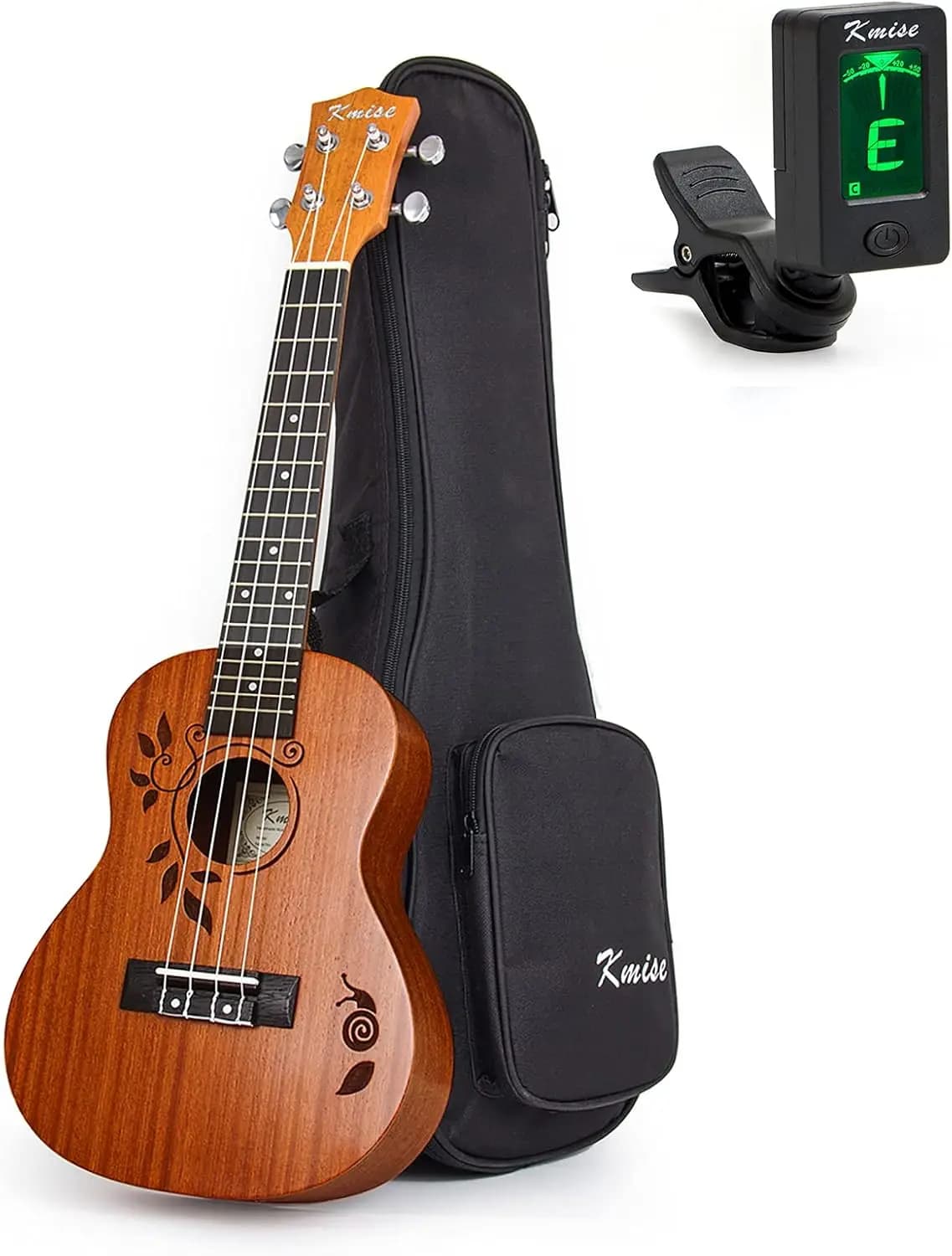 23 Inch Concert Ukulele Acoustic Hawaiian Mahogany 18 Frets with Gig Bag and Tuner