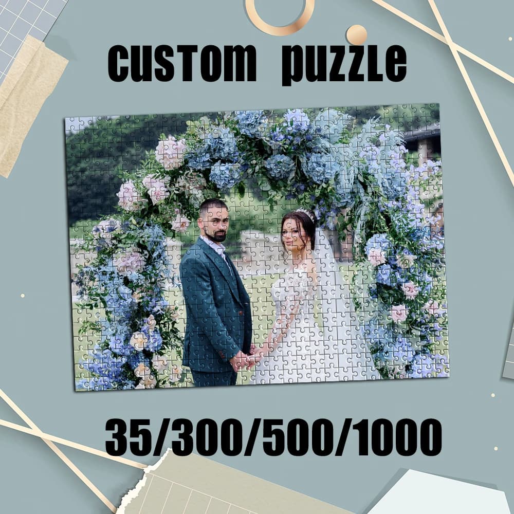 35/300/500/1000 pezzi Puzzle fotografico personalizzato con foto di coppia, personalizzabile, diverse misure disponibili