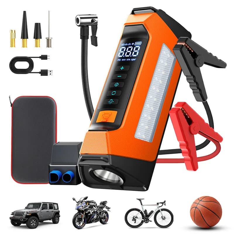Avviatore di emergenza per auto Batteria Power Bank 600A Dispositivo di avviamento di emergenza portatile 12V per avviamento per auto Pompa d'aria Batteria per auto Nuovo