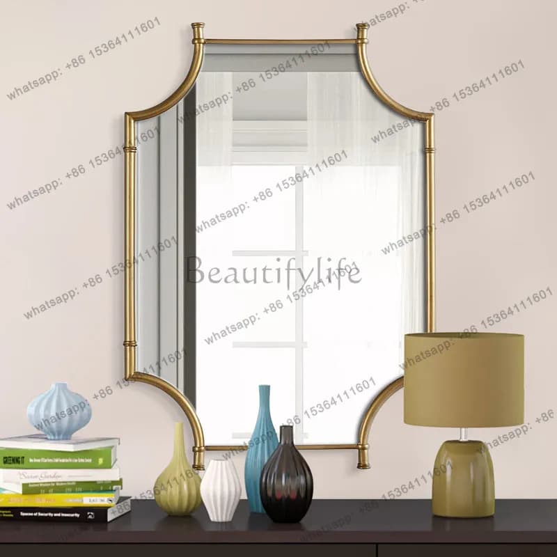 Specchio decorativo da parete per soggiorno in stile americano, lusso leggero, per bagno e spogliatoio