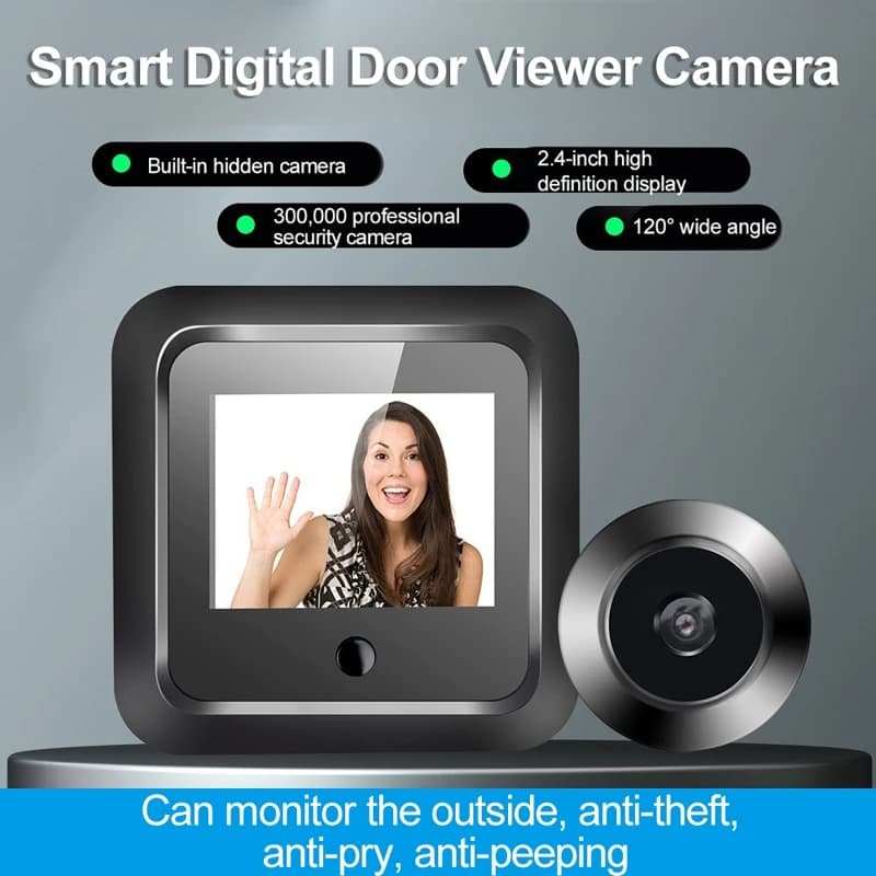 Specchio elettronico intelligente con display da 2,4 pollici 120 ° Telecamera di videosorveglianza con visualizzatore visivo grandangolare ad alta definizione