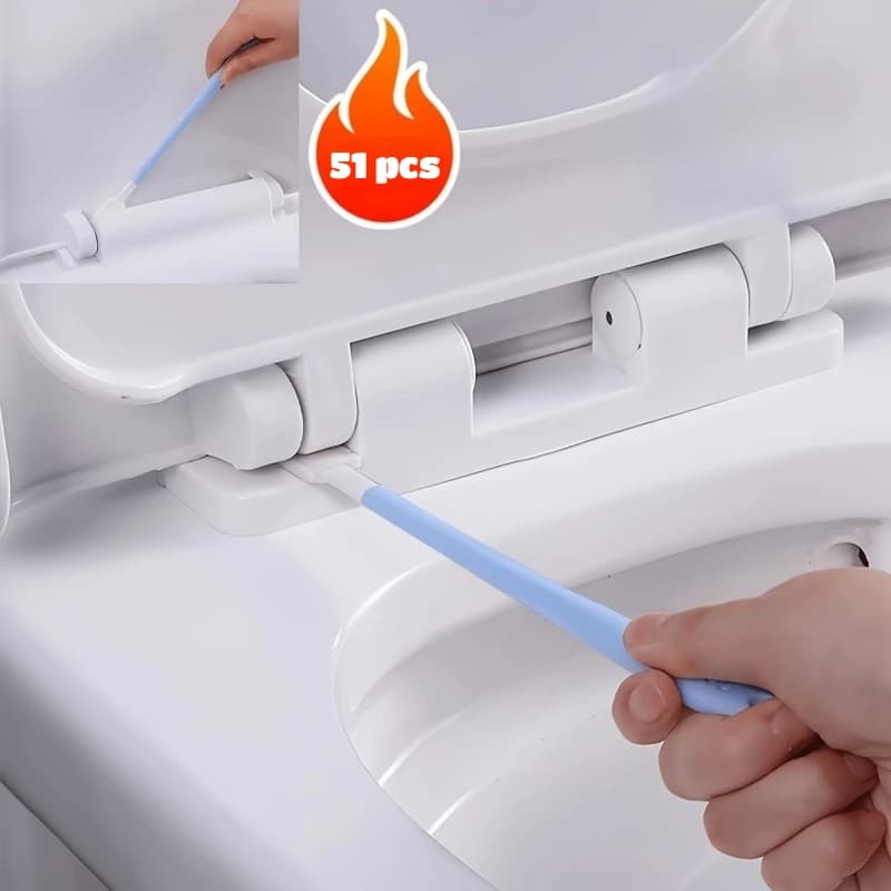 Set di 51 Spazzole per Pulizia Fessure con 30/50 Testine Sostituibili, Spazzole Multiuso per Dettagli su Superfici per Bagno, Cucina, Patio