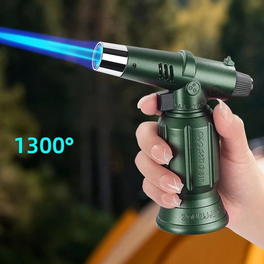 Accendino a Torcia Antivento per Alte Temperature, Invertibile, Portatile, per Barbecue e Cucina all'Aperto