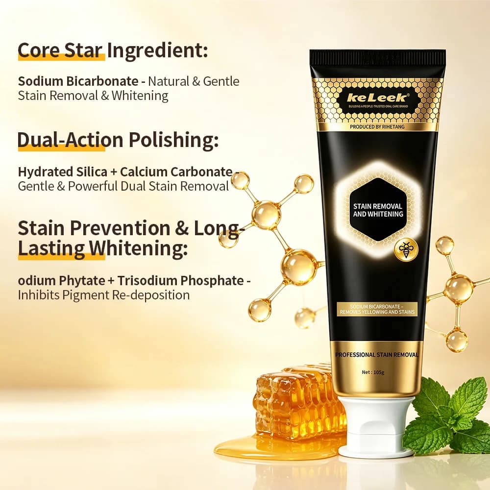 Dentifricio Sbiancante KeLeek per Rimozione Macchie, Gusto Menta 105g, Pulizia Profonda della Placca, Alito Fresco, Cura Quotidiana Orale e delle Gengive