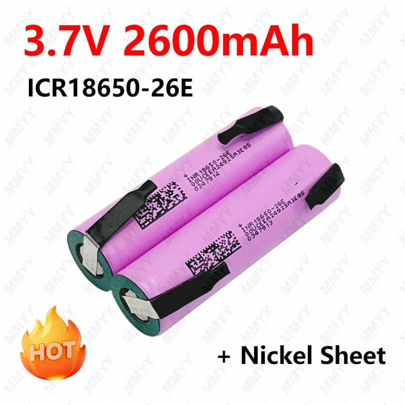 Batteria ricaricabile agli ioni di litio da 3,7 V 2600 mAh 18650 26E adatta per pacco batterie INR18650, torcia elettrica, cacciavite, utensili elettrici fai da te