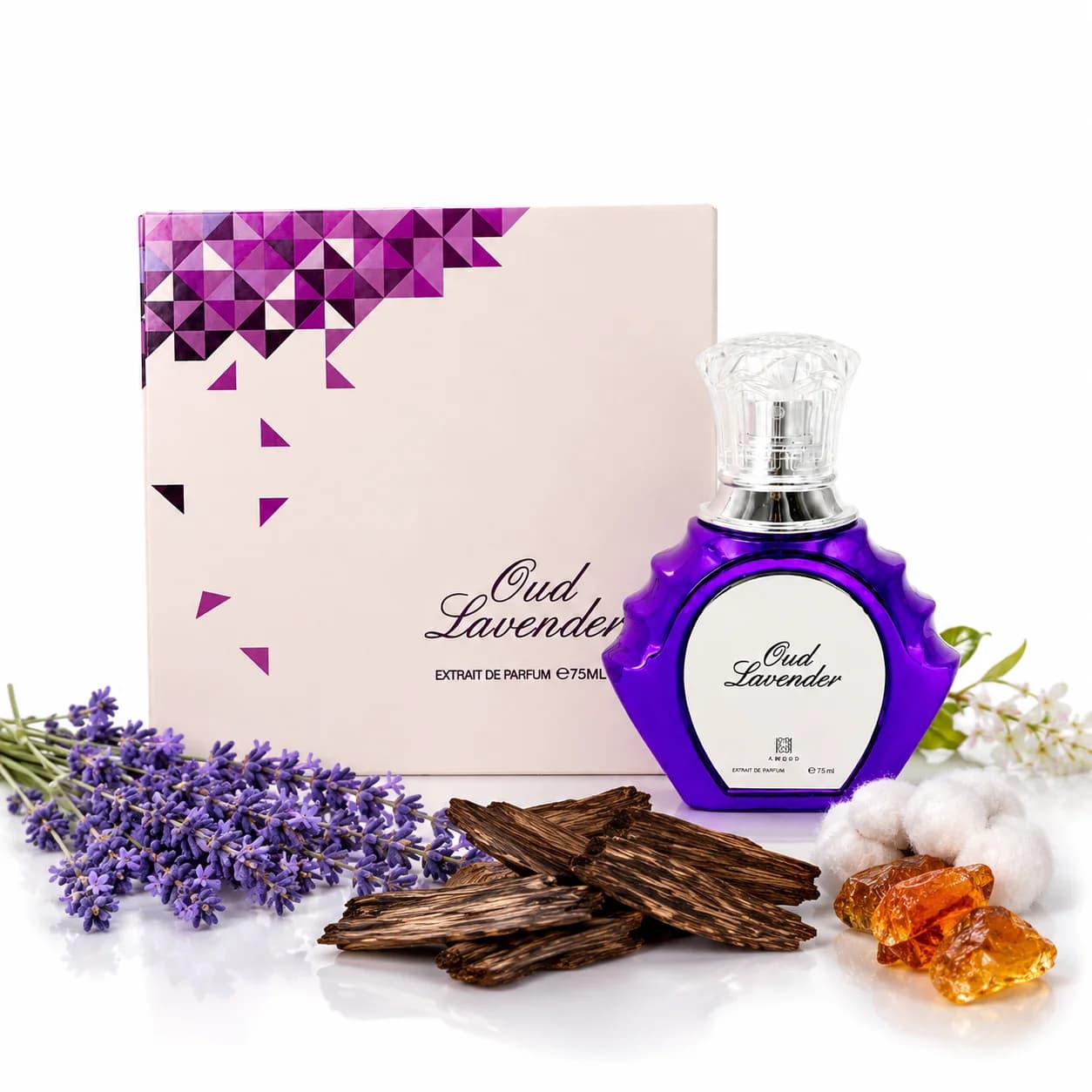 Lux Oud Lavender Extrait De Parfum 75ml Men Women Spray Original Arabic Perfume Long Lasting Sweet Wood Amber Fragrance Gift Box