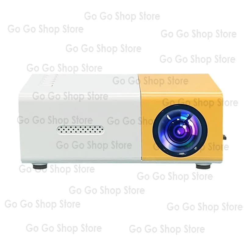 Proiettore giallo e bianco YG300 – Mini proiettore portatile HD per proiezione di pareti della camera da letto