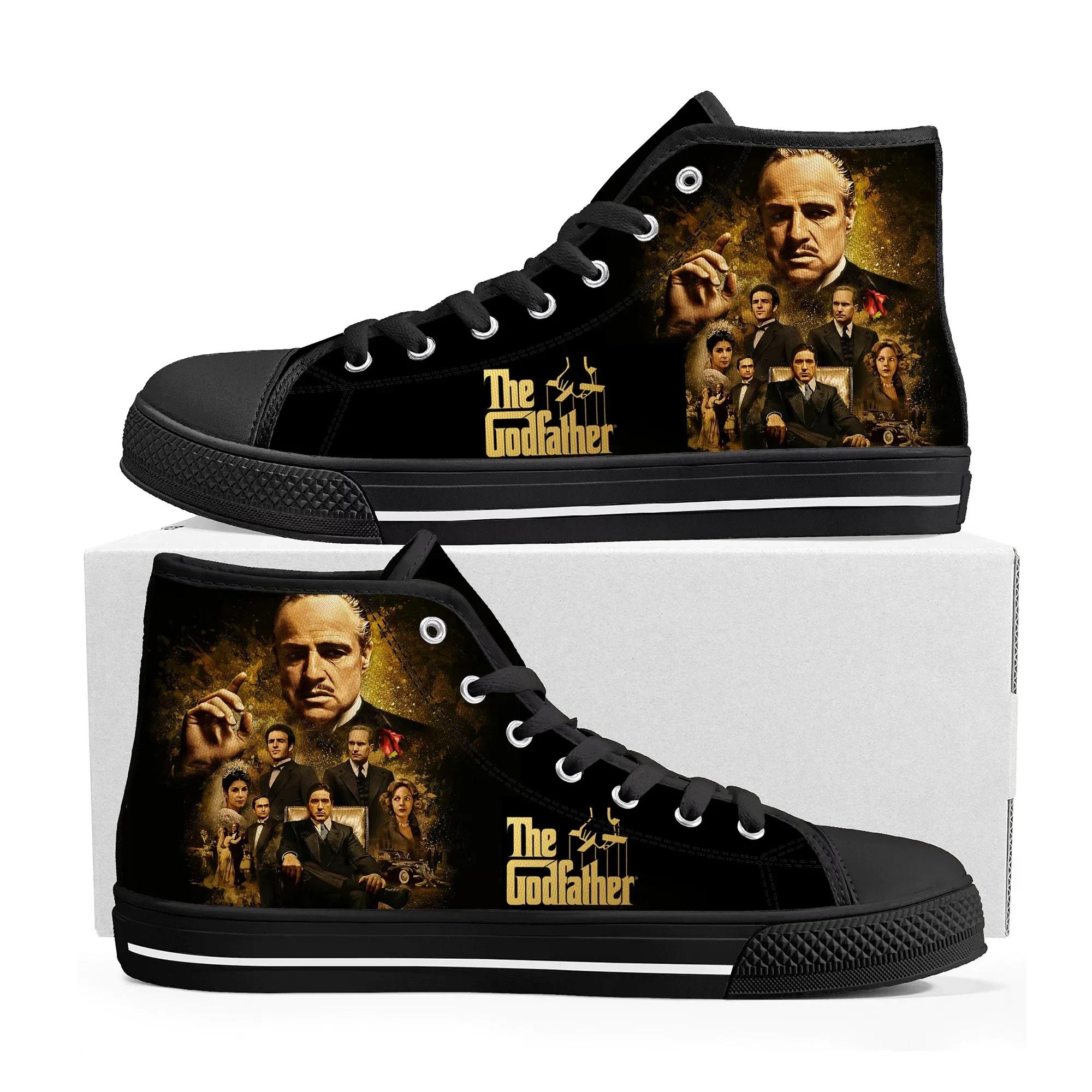 Movie The Godfather High Top Sneakers Mens Womens Teenager Casual Shoes Canvas Running Shoes 3D Breathable Lightweight shoe