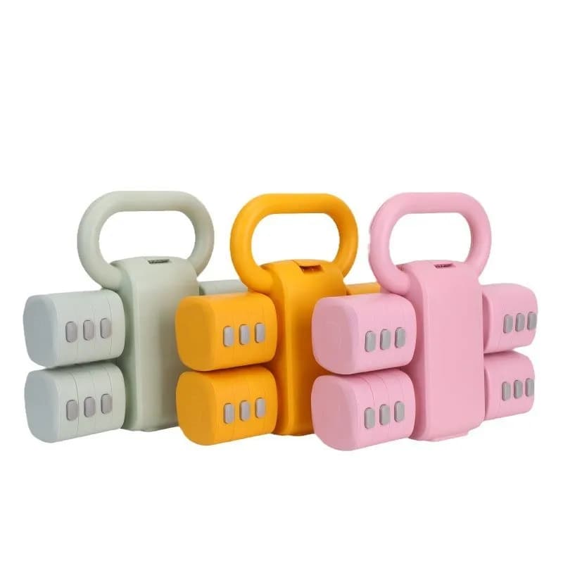 New 2 in 1 Women Smart Adjustable Dumbbell Kettlebells Set Multi Color for Yoga Training Exercise