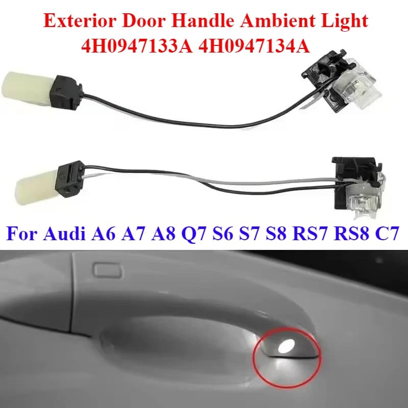 4H 0947133 A 4H 0947134 Una Maniglia per porta esterna per auto Luce ambientale Maniglia per porta Retroilluminazione per Audi A6 C7 A7 A8 Q7 S6 S7 S8