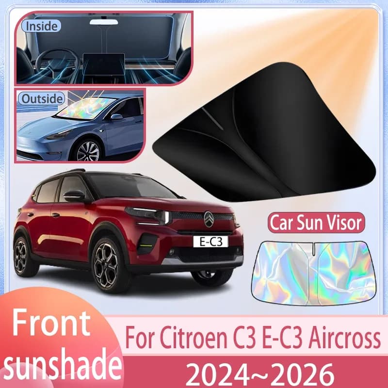 Auto Parasole Per Citroen C3 E-C3 Aircross 2024 2025 2026 Parabrezza Anteriore Visiera Parasole Copertura Anti UV Protezione Accessori