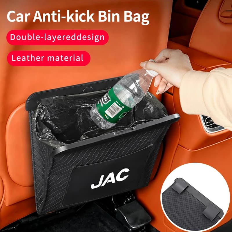 Car Seatback Trash Can Magnetic Garbage Pouch Tools Bag Accessories For JAC Refine J3 J4 J7 JS3 JS4 KR1 S2 S3 S4 S5 S7 Vapour T8