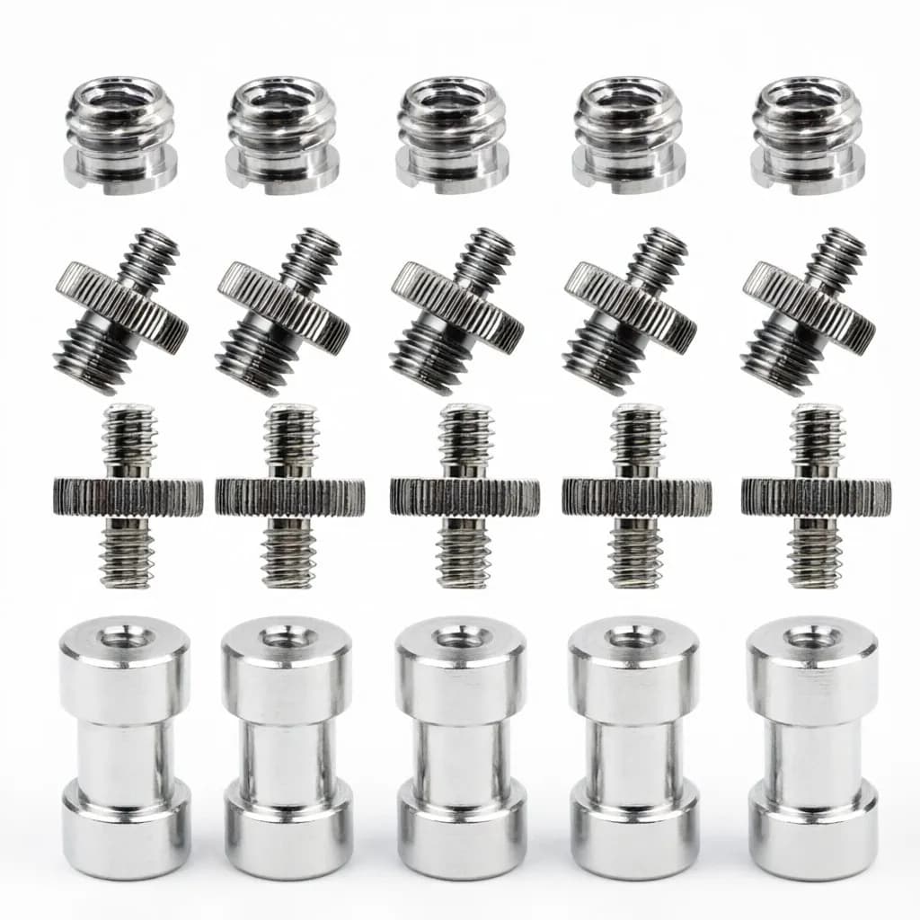 1/4" to 3/8" Female Screw Convert Adapter 20Pcs Spigot Stud Male Metal for Flash Light Tripod Photo Studio Kit