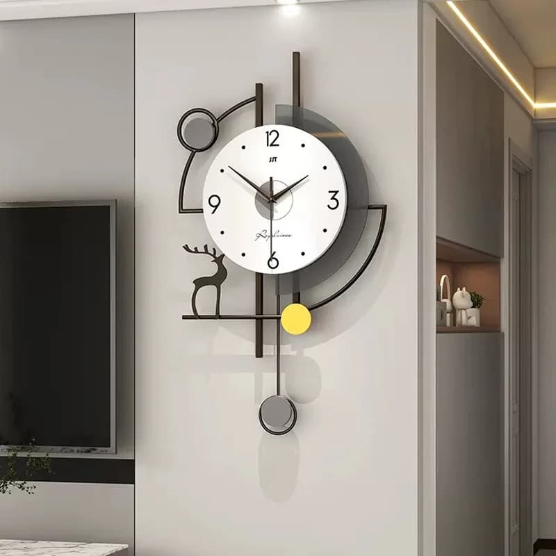 Luxury wall clock for living room, refined style, simple and creative watch, aesthetically elegant decoration, wall clock.