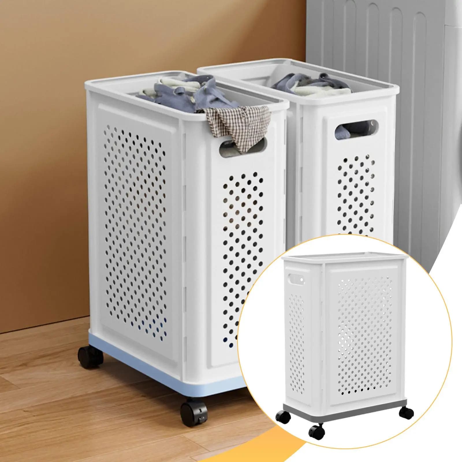 Carrello Portaoggetti per Tappetini Yoga, Cesto con Ruote, Organizzatore in Plastica per Attrezzature da Palestra Domestica