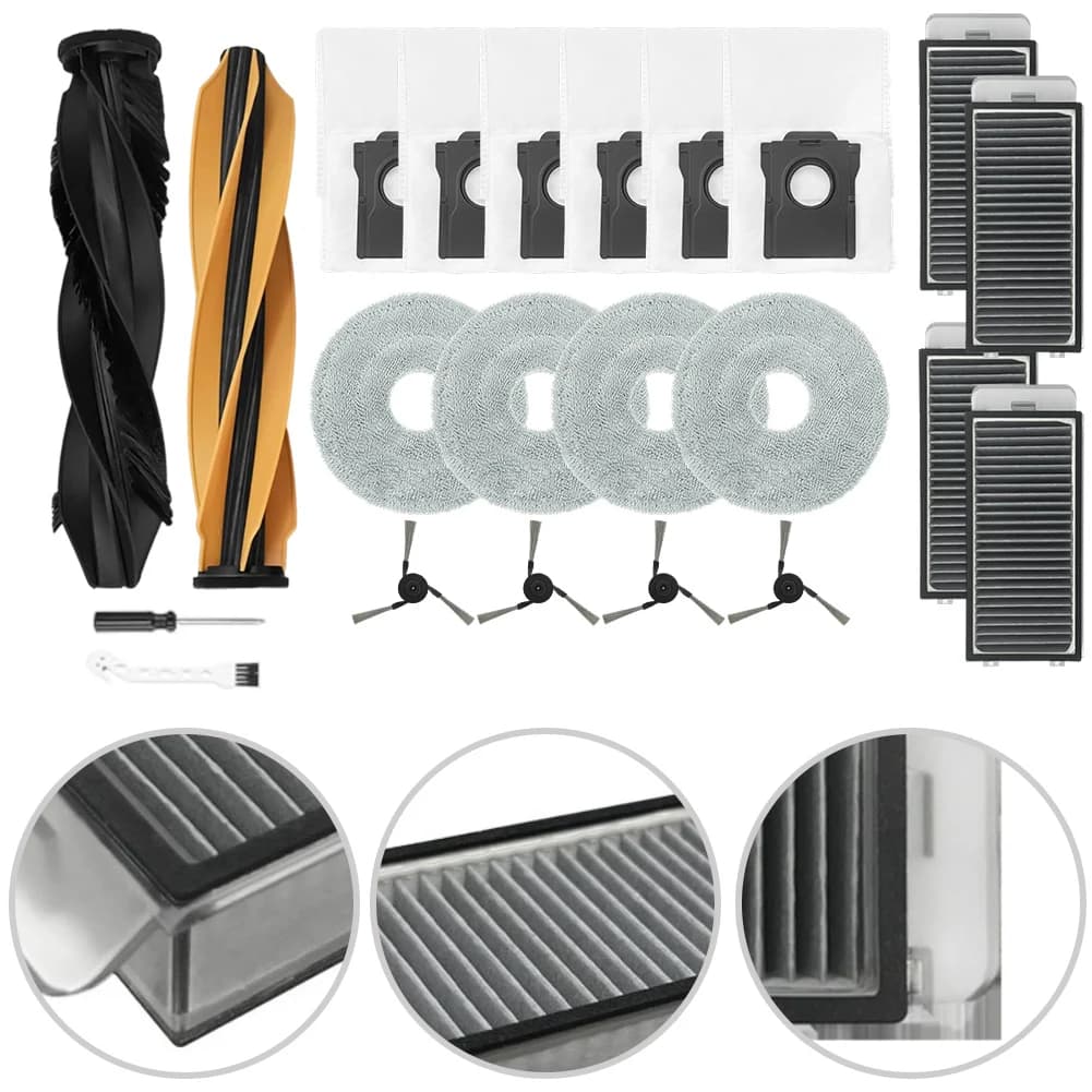 Accessori per aspirapolvere: spazzola principale, spazzola laterale, filtro, sacchetto raccoglipolvere per Mova V50 Ultra/X50 PRO Complete Robot