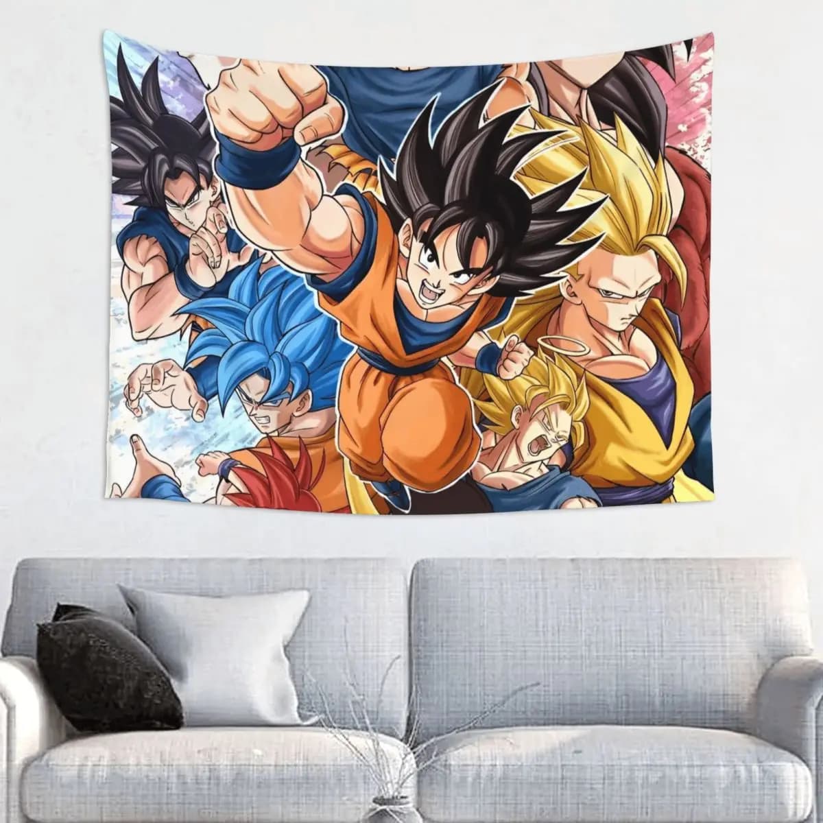 DBZ Tapestry Hippie Polyester Wall Hanging Japan Cartoon Room Decor Yoga Mat Witchcraft Wall Blanket