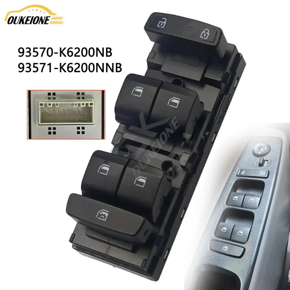 93570-K6200NB 93571-K6200NNB per Hyundai I10 2020 2021 2022 2023 2024 2025 LHD Interruttore Alzacristallo Pulsante Ricambi Auto