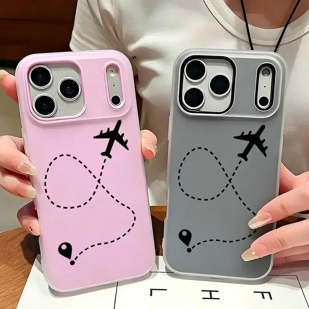 Phone Case Elly 2-in-1 Dual Layer Shockproof Case for iPhone17 /16 /15 /14/13/12 A-Airplane RouteS