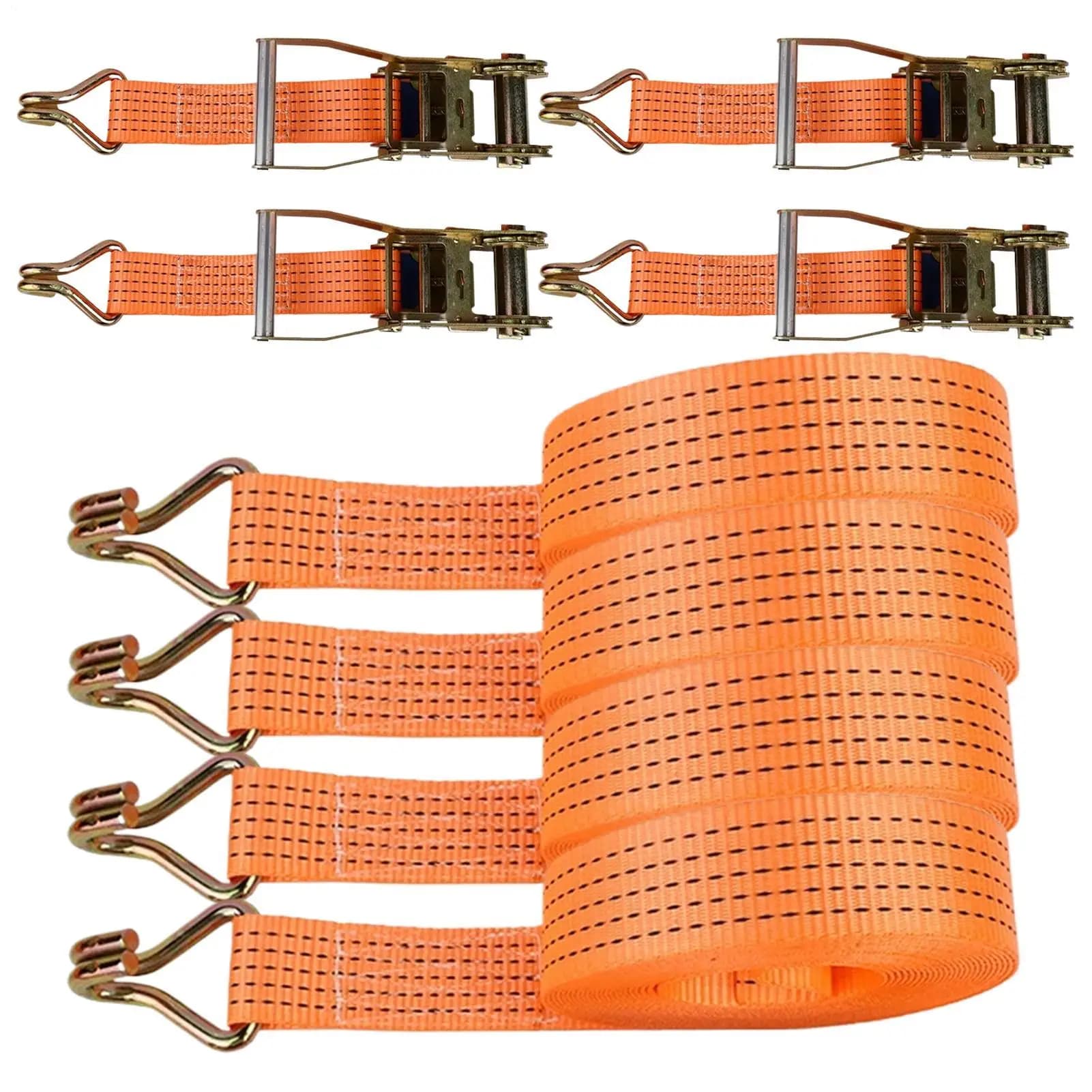 Car Tie Down Straps For Trailers 4 Piece Heavy Duty Rope Ratchet Straps For Car Van Truck Vehicle Motorcycle Bike Boat Kayak