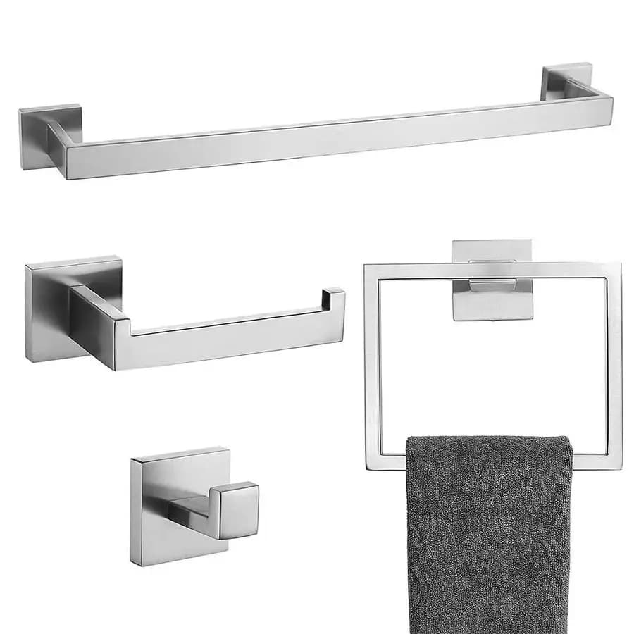 Set di accessori per il bagno, include portasciugamani, portarotolo, gancio per asciugamani, accessori da bagno da 16 pollici