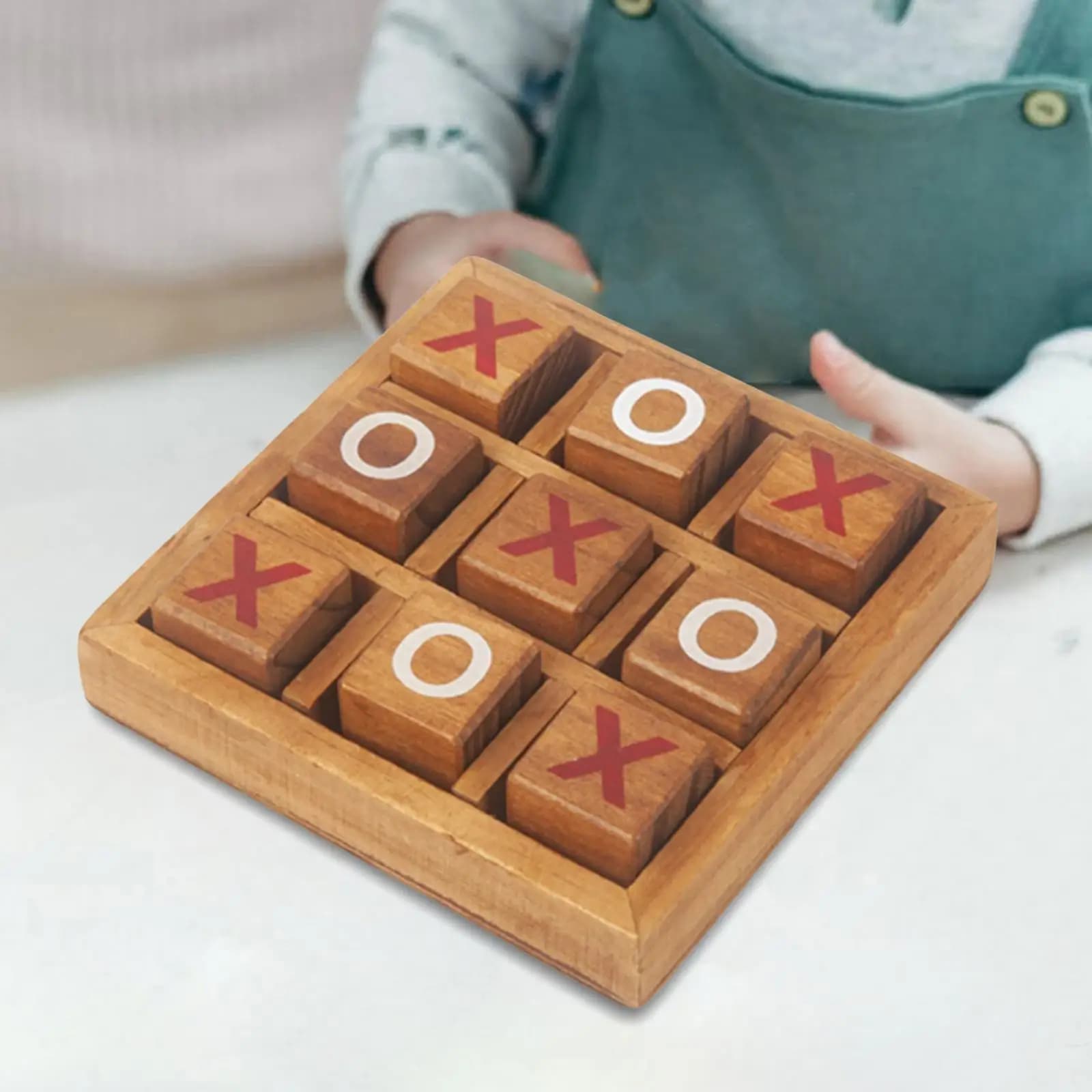 Set da gioco tradizionale in legno Noughts & Crosses Tic Tac Toe