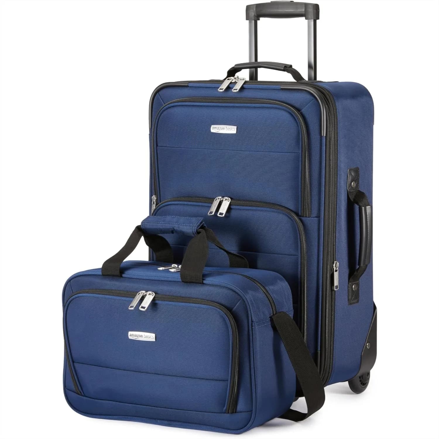 Set di Valigie Morbide, Valigia Espandibile da 23 Pollici con Ruote e Borsa da 15 Pollici, Spazio Extra, Tasche Frontali, Manico Telescopico
