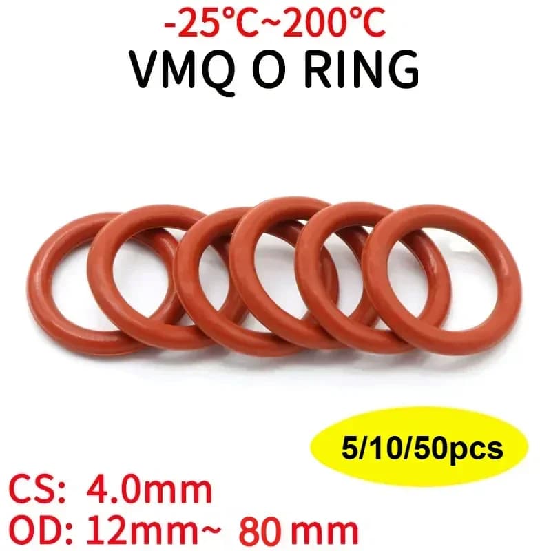 10pcs In Silicone Rosso Anello di Guarnizione CS 4 millimetri OD 15 ~ 80 millimetri di Silicone O Ring Guarnizione Food Grade gomma o-ring vmq assortimento strumenti hvac