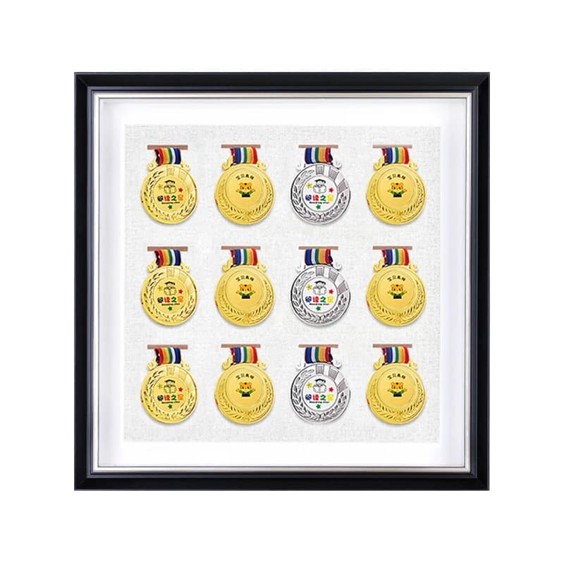 Cornice per espositore per medaglie sportive maratona Cornice in legno A3 per cornice artistica da parete con distintivo d'onore