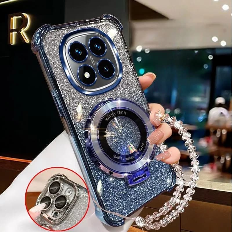 Custodia per telefono con supporto magnetico con braccialetto di cristallo per Infinix Note 50 30 40 Pro 50X 50S Smart 10 9 8 7 6 Cover morbida antiurto glitterata
