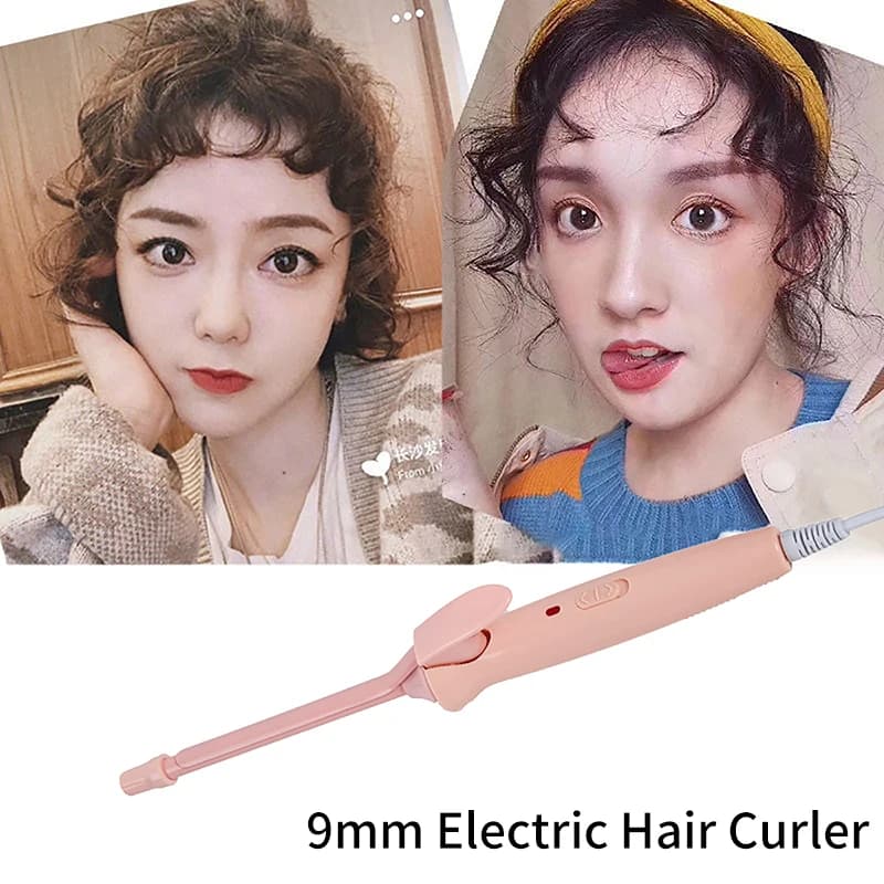 9mm Electric Bigodin Ceramic Coating Iron Curly Hair Ribbon Unisex Mini Roller For Home Use Hair Styling Waver 20W