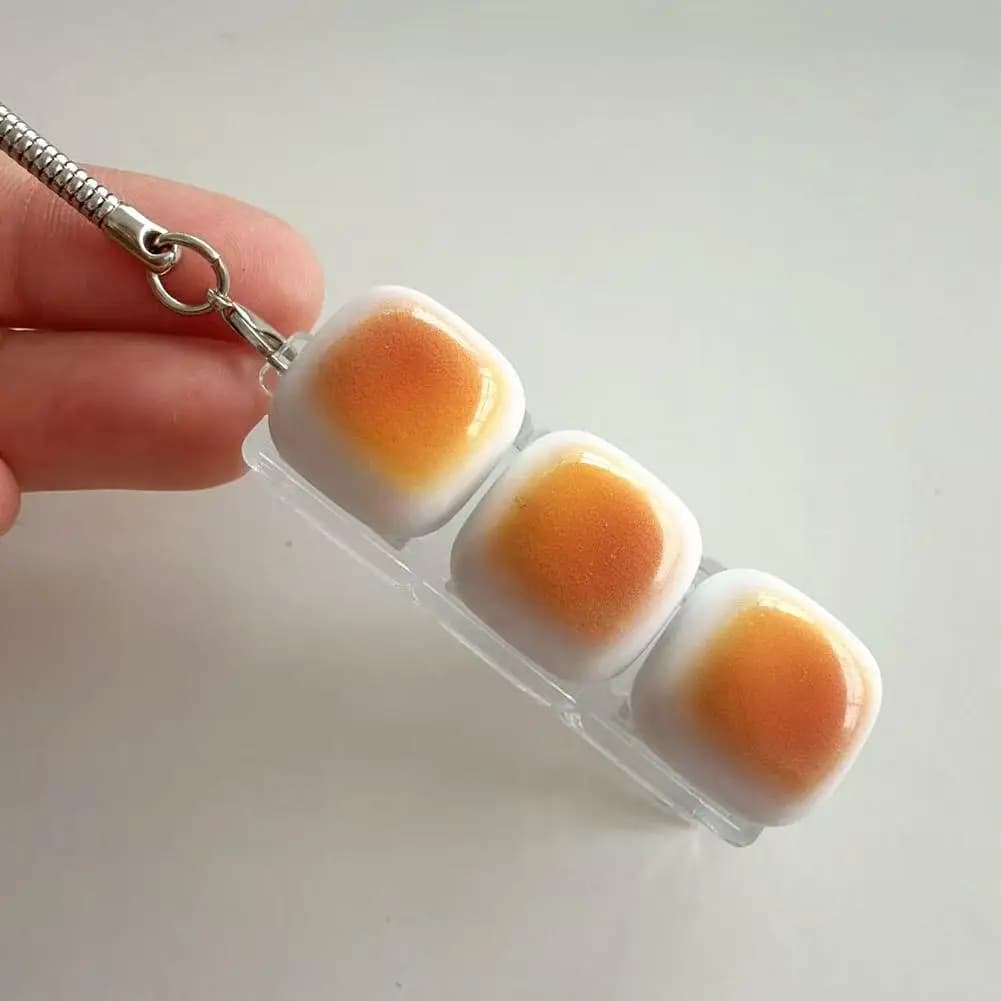Keycap a forma di pane, antistress, luminoso, con clicker, portachiavi, pulsante per tastiera meccanica, decompressione, portachiavi da dito, fidget toy, giocattolo sensoriale