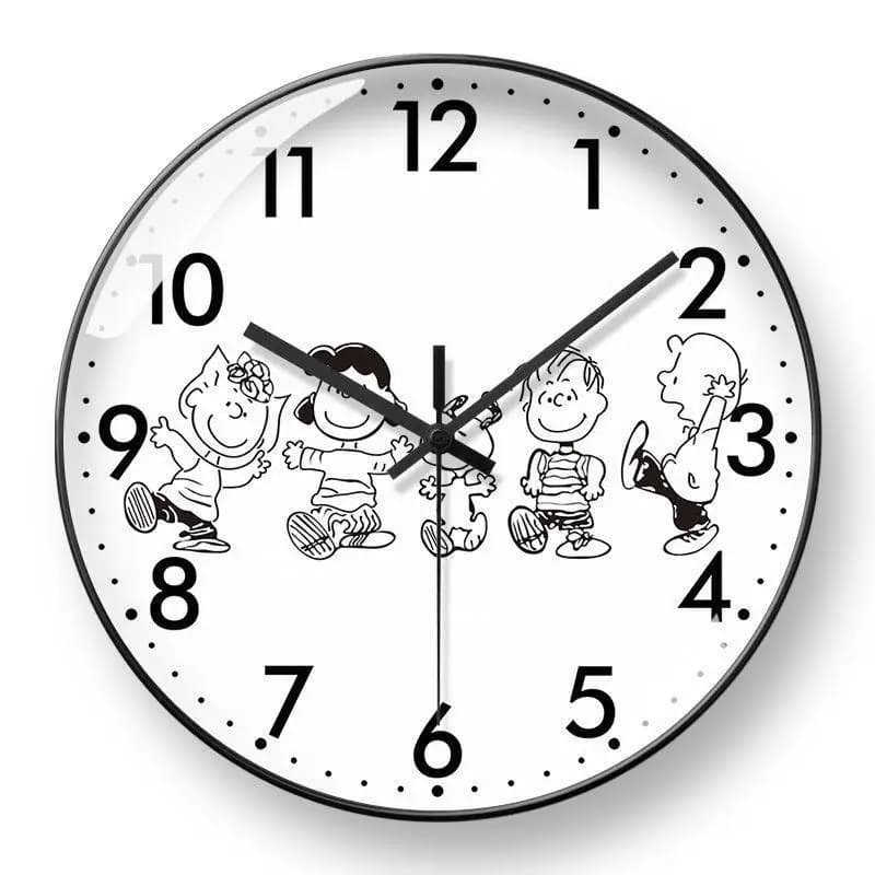 Snoopy Cartoon Wall Clock Around The Anime Home Living Room Dining Room Room Learning Wall Hanging Quartz Clock