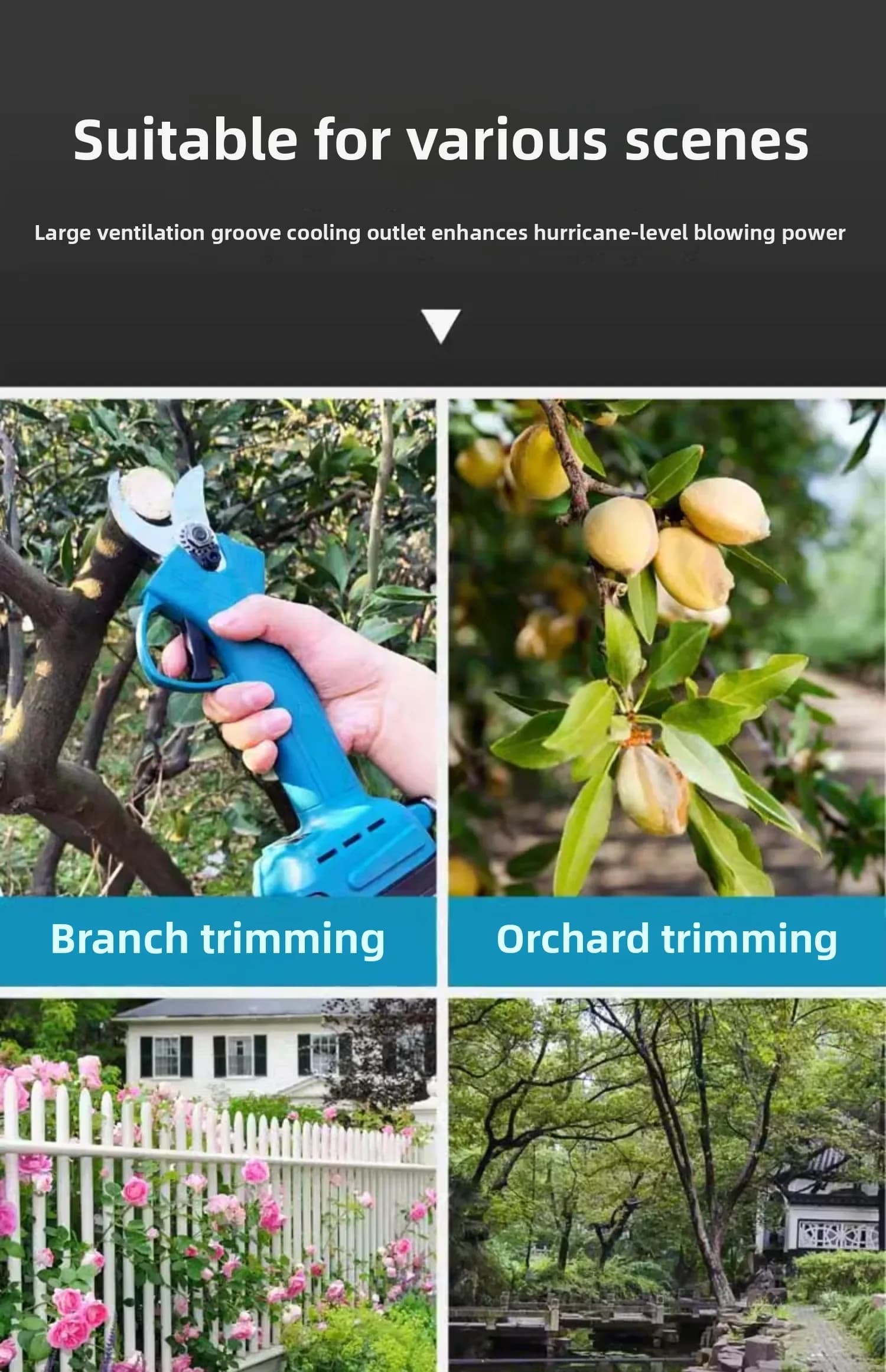 Electric scissors 110V/220V for tree branches Pruning shears with lithium battery Garden cutting tool AD