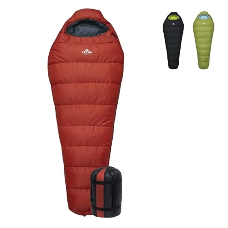 Mummy sleeping bag for camping, hiking, backpacking; 20F short, compression bag included
