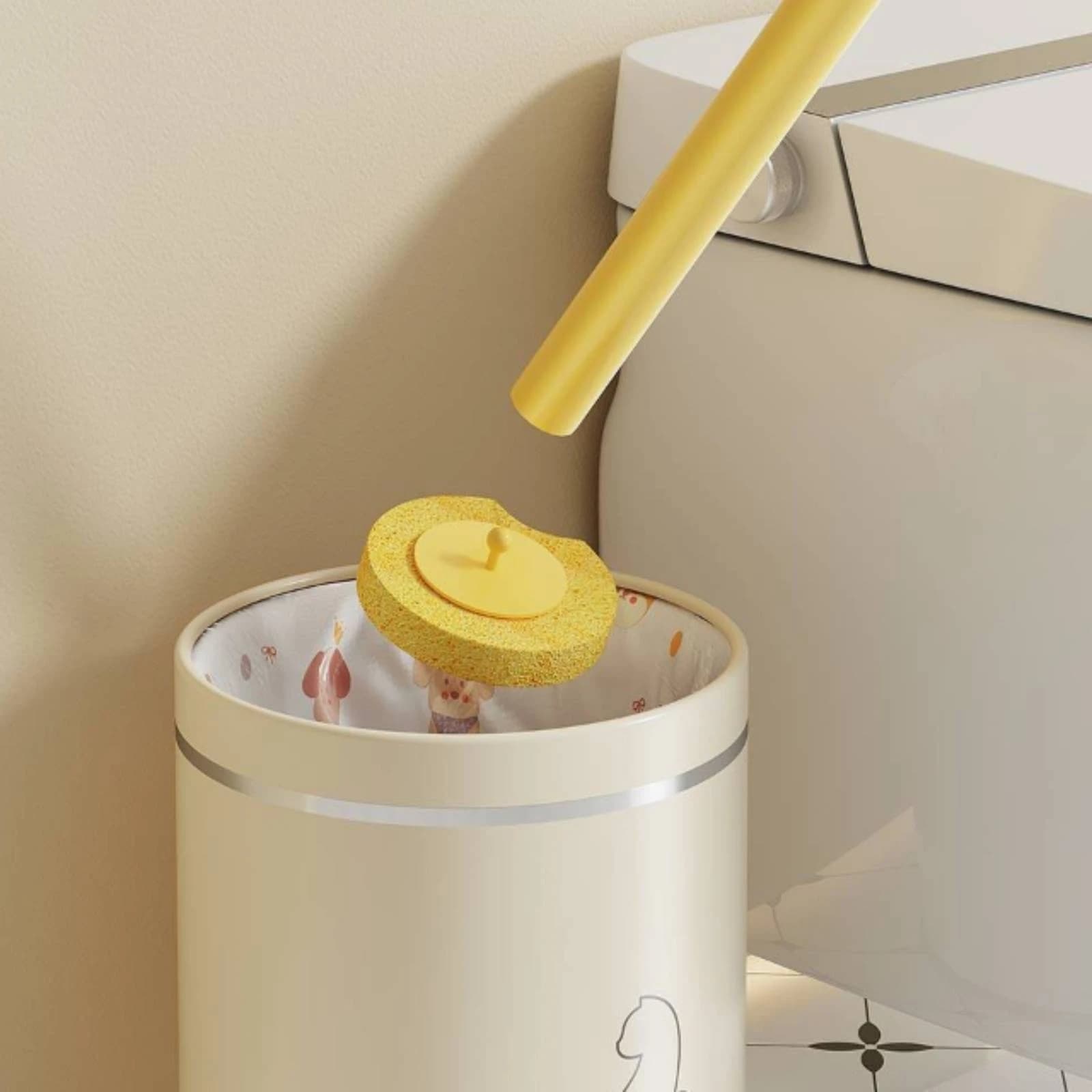 Disposable Toilet Brush Refill Textured Toilet Brush Replacement Head Sponge Refill with Mounting Stem Daily Toucheffortless