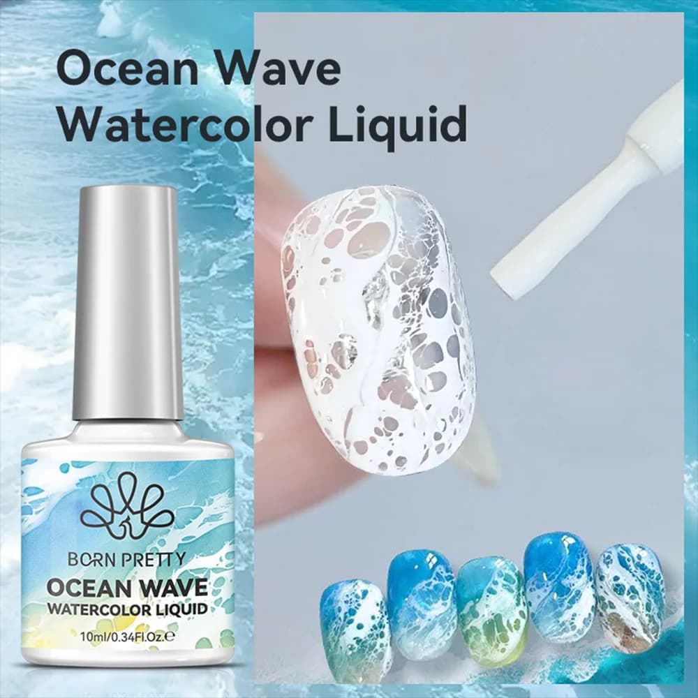 Smalto Gel per Unghie Bianco Effetto Onde Oceaniche 10ml, Gel per Unghie Liquido Bianco ad Effetto Acquerello, Smalto Gel DIY # 7