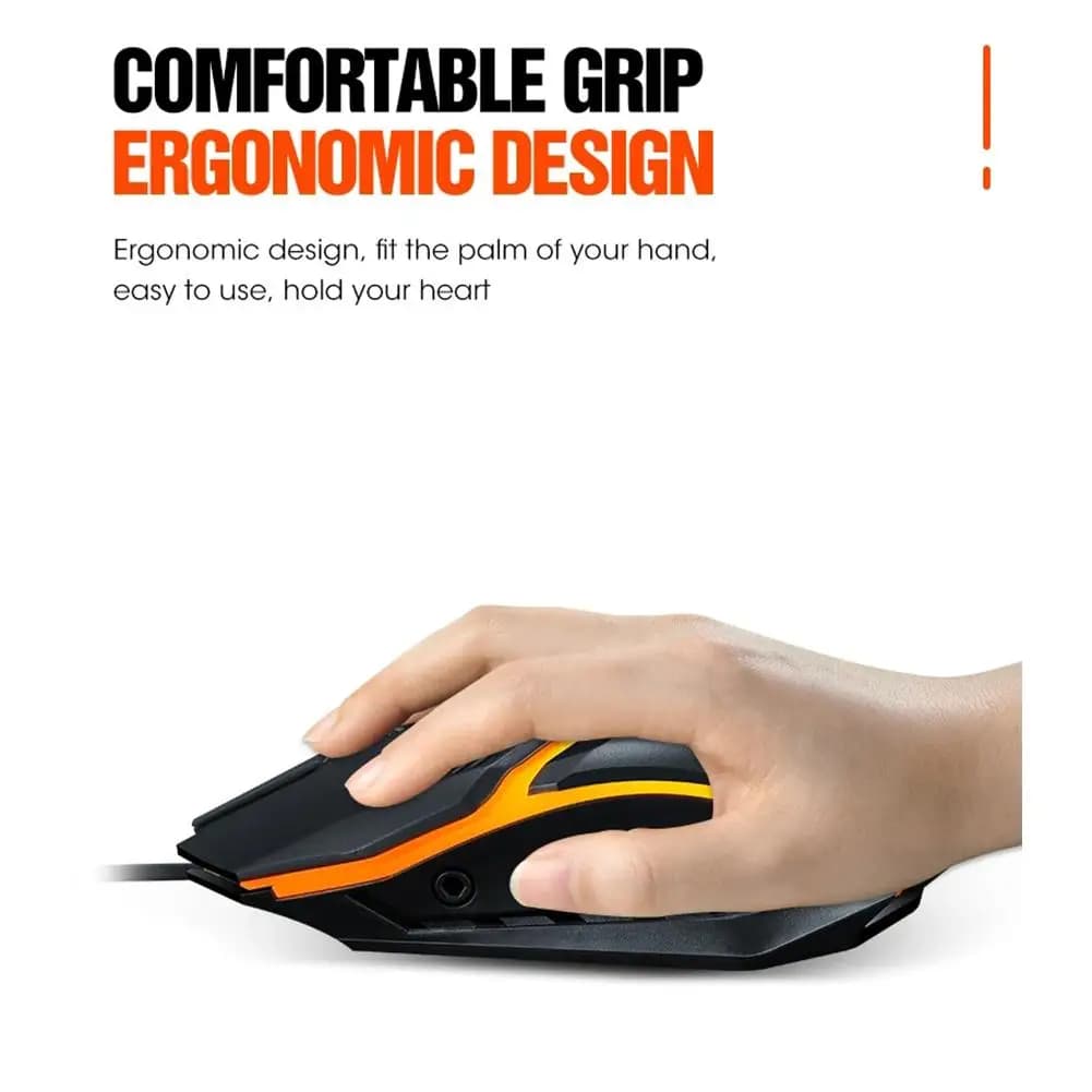 Wired Play Mouse with 3 Keys Sports LED Backlight, USB, Quiet, For Desktop, Laptop, Home, Office, Computer, Gaming A4W0