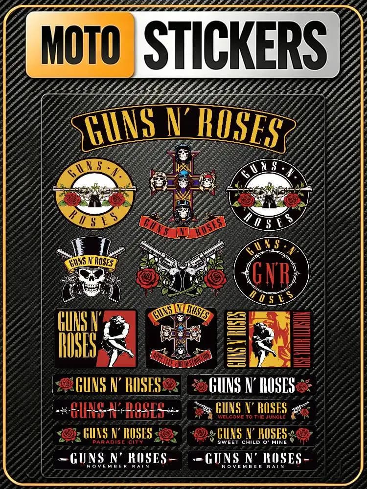 G-Guns N' Roses All Purpose Reflective Waterproof Scratch Blocker Decal Car Bike Helmet Cup Refrigerator Decorative Stickers