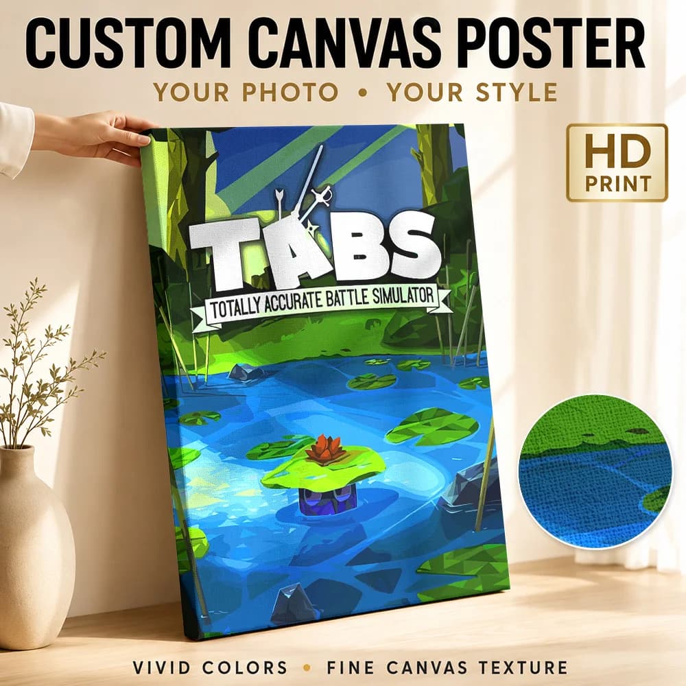 TABS: Totally Accurate Battle Simulator Framed Canvas Poster Custom Modern Pop Culture Wall Paintings Decoration for Game Room